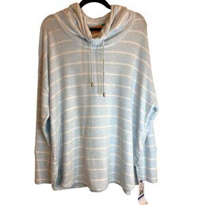 Ruby Rd. Women's Blue Comfy and Cozy Cowl Neck Pullover Top Size XL NWT